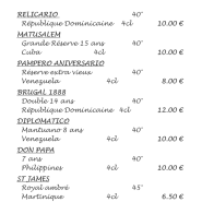 La Remise a Christian carte rhums